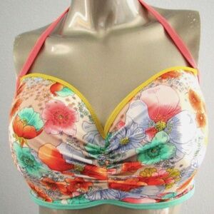 Nwt Victorias Secret Happy Floral Strappy The Getaway Halter Bikini Top 34B
